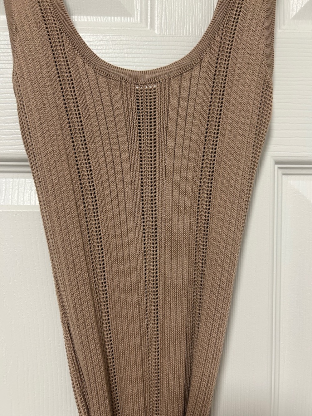Brown Ribbed Midi Dress - Picture 5 of 8